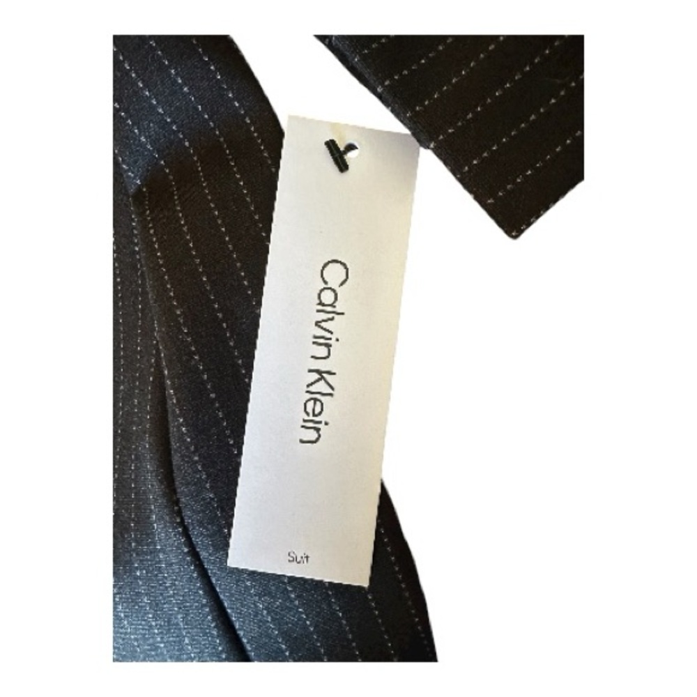 Calvin Klein Women’s Pinstripe Blazer One Button Tailored Office Jacket Sz XL - Picture 6 of 11